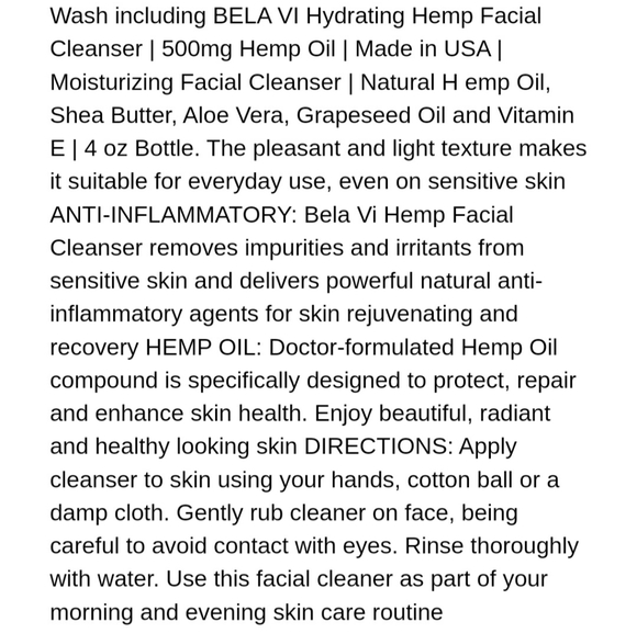 Bela vi hemp facial cleanser - Picture 5 of 5